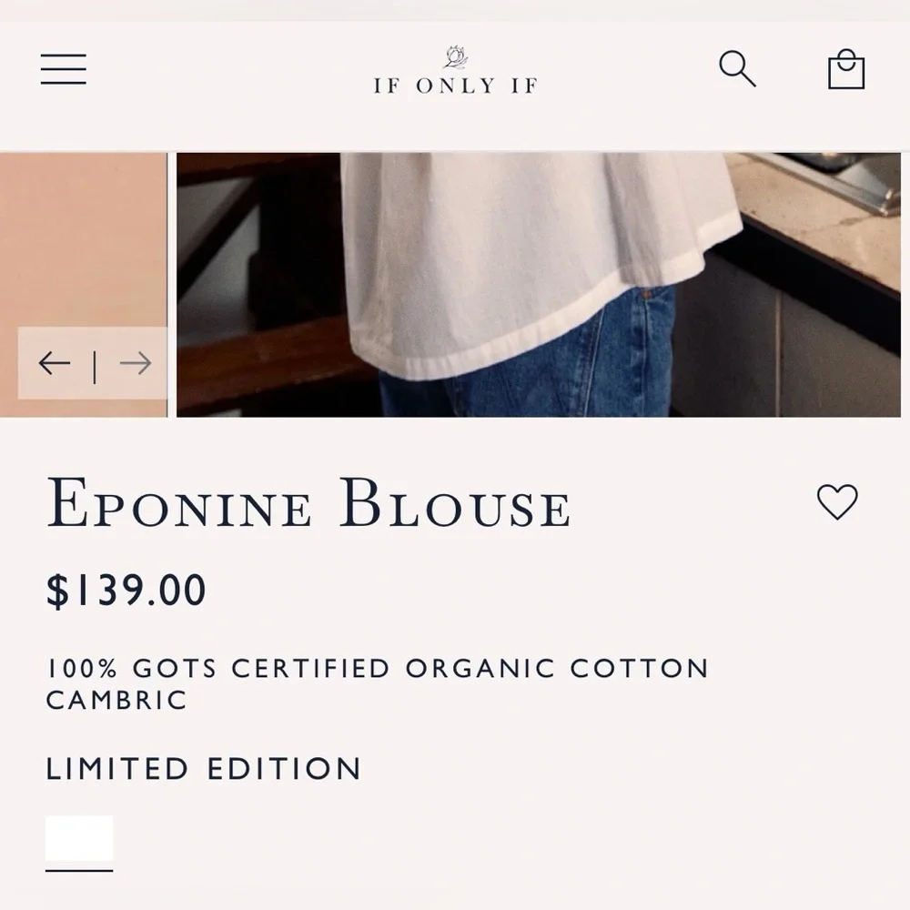 NWOT If Only If Eponine Blouse in white size XS Small - Picture 16 of 16